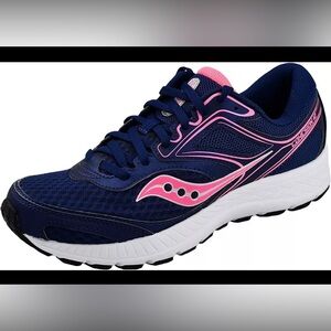 Saucony Blue and Pink Athletic Shoes with Breathable Mesh